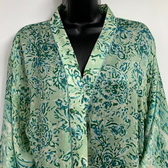 Oscar De La Renta Women's Sheer Long Sleeve Mid LEngth Kimono Size S - Picture 5 of 12